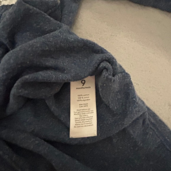 Carters Baby Boys 9 Months Navy Blue Heather Long Sleeve Bodysuit Cotton Snaps - Picture 5 of 5